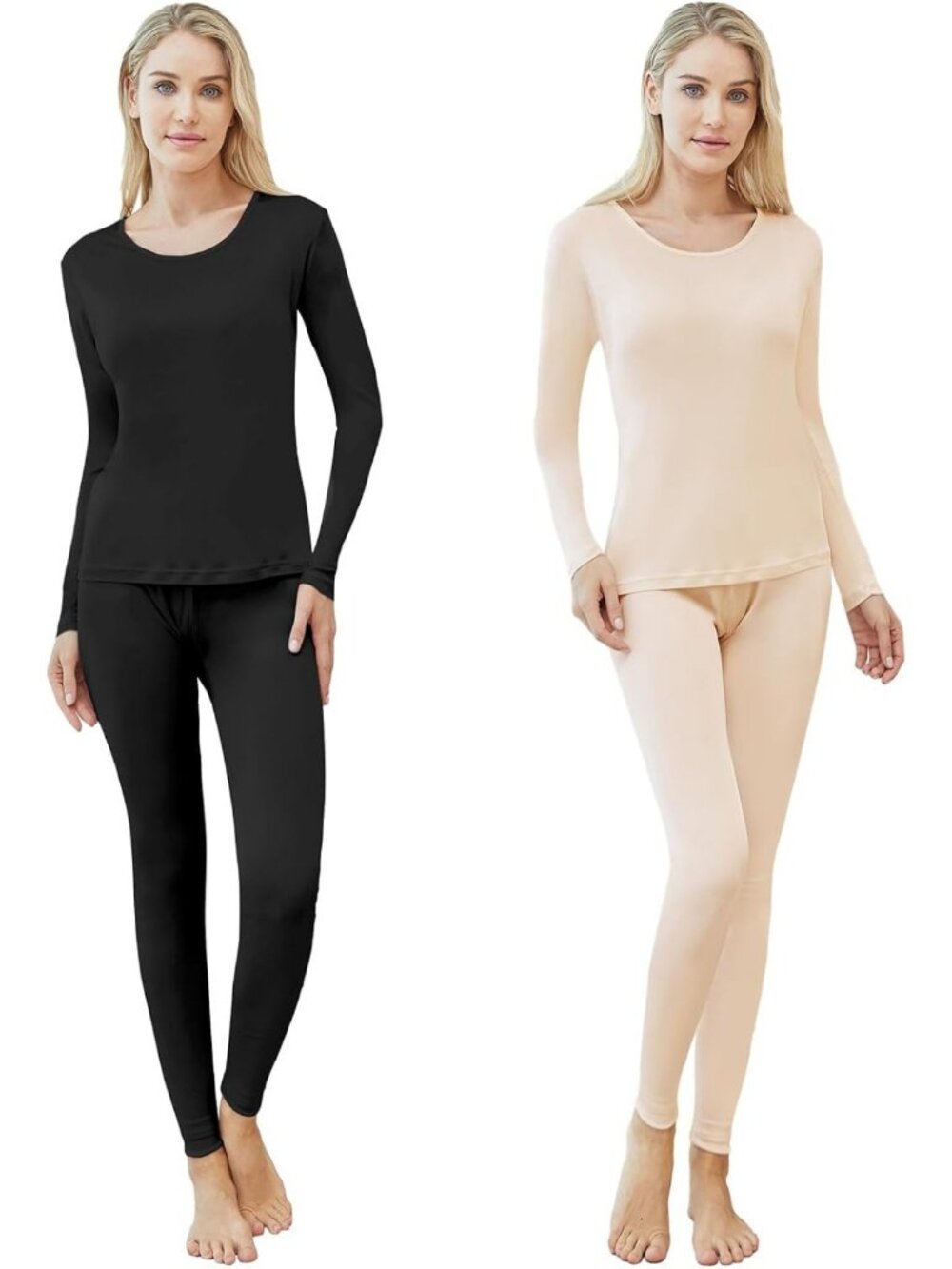 Silk Thermal Underwear Set for Women - Mulberry Silk Base Layer Pajamas, Winter